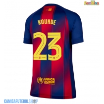 Camisa de time de futebol Barcelona Jules Kounde #23 Replicas 1º Equipamento Feminina 2025-26 Manga Curta